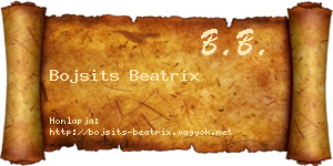 Bojsits Beatrix névjegykártya